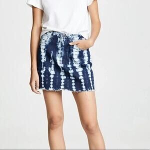 NWT 3x1 Blue Tie Dye Celine Dolce Denim Jean Mini Skirt Women's Size 27
